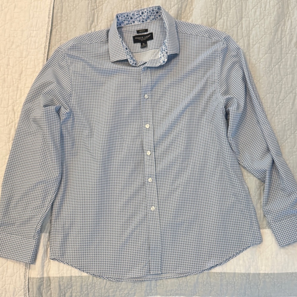 Pronto Uomo Men's Blue Checkered Shirt